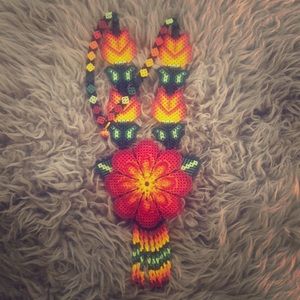 Handmade artisanal Huichol beaded necklace